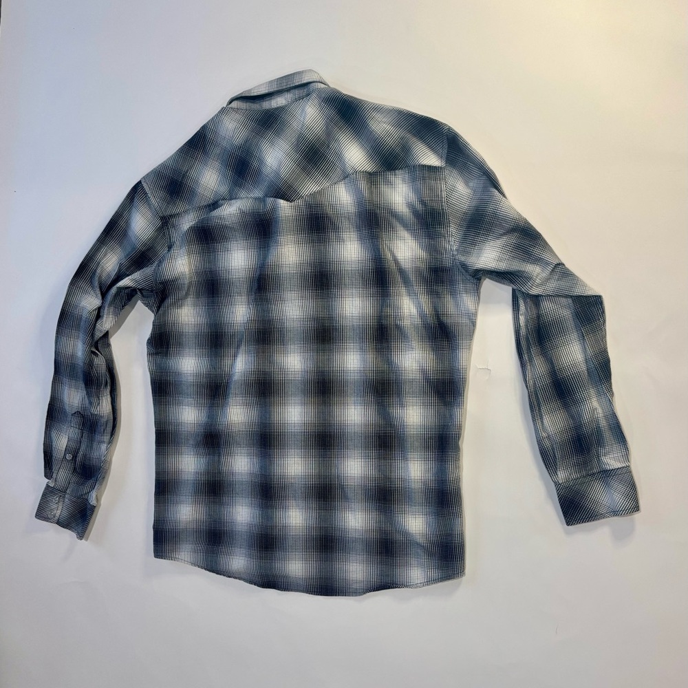 Cowboy Legend Western Snap Shirt XL Blue Plaid Long Sleeve Pearl Snaps - Picture 3 of 12